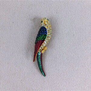 943/73 Rhinestone Parrott Pin 3in
